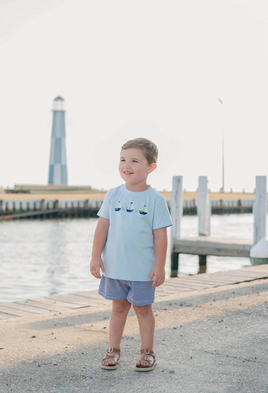 NEW TROTTER STREET KIDS boys set sail short set in blue